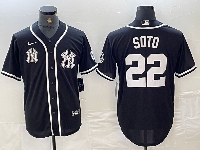 Men New York Yankees 22 Soto Black Second generation joint name Nike 2024 MLB Jersey style 5